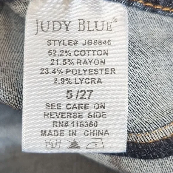 Judy Blue JB8846 Skinny Fit Dark Blue Wash Pull On Waist Jeans. 5/27 - Picture 6 of 8